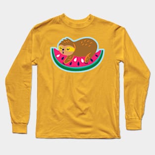 Watermelon Monkey Cute Long Sleeve T-Shirt